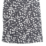 PARIS Belted Womens A-Line Skirt Black Midi Polka Dot M