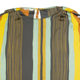 ZARA Womens Blouse Yellow Sleeveless Crazy Pattern L