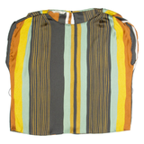 ZARA Womens Blouse Yellow Sleeveless Crazy Pattern L