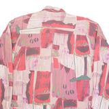 CAMEL COLLECTIONS Womens Shirt Pink Button Neck Long Sleeve Crazy Pattern S