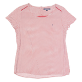 TOMMY HILFIGER Womens Printed Blouse Red Polka Dot S
