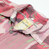 CAMEL COLLECTIONS Womens Shirt Pink Button Neck Long Sleeve Crazy Pattern S