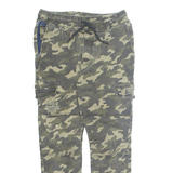 TOKUMO SHIMA Camo Cargo Distressed Mens Trousers Green Regular Tapered W28 L26