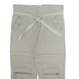 AUTHENTIC 3/4 Cargo Mens Trousers Green Loose Wide-Leg W34 L24