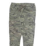 FSBN Camo Cargo Mens Trousers Green Regular Tapered W30 L28