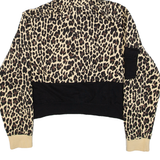 FILA Cropped Animal Print Womens Brown Hoodie L