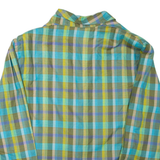 Womens Printed Blouse Green V-Neck Long Sleeve Check XL