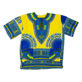 Womens Printed Top Blue V-Neck Crazy Pattern L