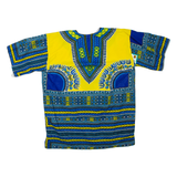 Womens Printed Top Blue V-Neck Crazy Pattern L