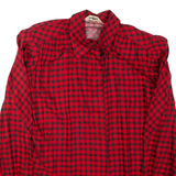 JEAN CLAIRE Womens Printed Shirt Red Collared Long Sleeve Viscose Check L