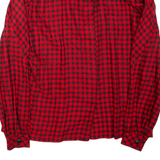 JEAN CLAIRE Womens Printed Shirt Red Collared Long Sleeve Viscose Check L