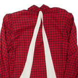 JEAN CLAIRE Womens Printed Shirt Red Collared Long Sleeve Viscose Check L
