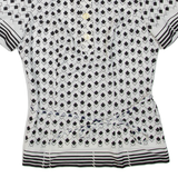 Womens Printed Shirt Black Collared Geometric L