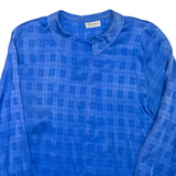 Womens Printed Shirt Blue Collared Long Sleeve L
