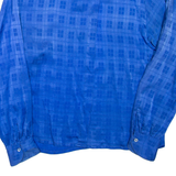 Womens Printed Shirt Blue Collared Long Sleeve L