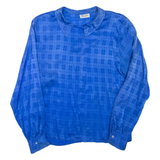 Womens Printed Shirt Blue Collared Long Sleeve L