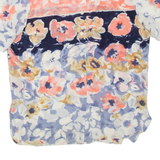 Womens Printed Shirt Blue Collared Floral L