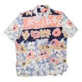 Womens Printed Shirt Blue Collared Floral L