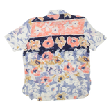 Womens Printed Shirt Blue Collared Floral L