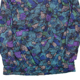 CV Womens Printed Blouse Blue Collared Long Sleeve L