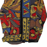 Womens Printed Blouse Red Long Sleeve Crazy Pattern L