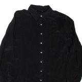 ZARA Womens Shirt Black Collared Long Sleeve XS