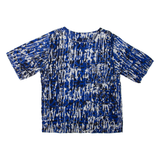 Womens Printed Top Blue Crazy Pattern L