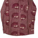 Womens Printed Shirt Maroon Collared Long Sleeve Geometric L