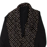 Womens Kimono Top Black V-Neck Long Sleeve L