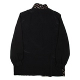 Womens Kimono Top Black V-Neck Long Sleeve L