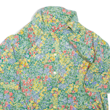 Womens Printed Shirt Green Collared Floral L