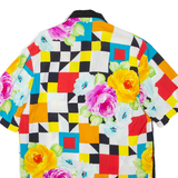 Womens Printed Shirt Yellow Collared Floral UK 10