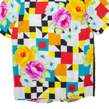 Womens Printed Shirt Yellow Collared Floral UK 10