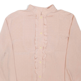 Womens Blouse Pink High Neck Long Sleeve M