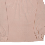 Womens Blouse Pink High Neck Long Sleeve M
