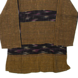 Womens Kimono Top Brown Collared Long Sleeve M