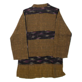 Womens Kimono Top Brown Collared Long Sleeve M