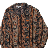 MISS SELFRIDGE Womens Printed Shirt Black Collared Long Sleeve Paisley L