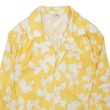 Womens Kimono Top Yellow 3/4 Sleeve Floral L
