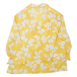 Womens Kimono Top Yellow 3/4 Sleeve Floral L