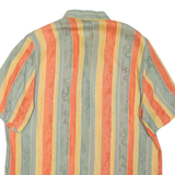 FRANKENWALDER Womens Printed Shirt Grey Collared Striped L