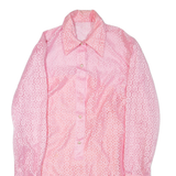 Womens Shirt Pink Collared Long Sleeve L