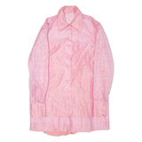 Womens Shirt Pink Collared Long Sleeve L
