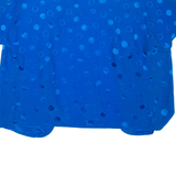 PAUL KAMARAS Womens Kimono Top Blue V-Neck Polka Dot S