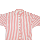 Womens Printed Shirt Red Collared Striped UK 14