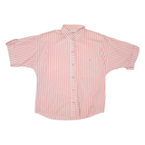 Womens Printed Shirt Red Collared Striped UK 14