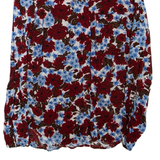 ZARA Womens Printed Shirt Maroon Collared Long Sleeve Viscose Floral XS