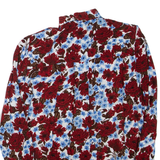 ZARA Womens Printed Shirt Maroon Collared Long Sleeve Viscose Floral XS