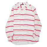 ELLEN AMBER Womens Printed Shirt White Collared Long Sleeve Striped 2XL