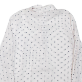 ZARA Womens Printed Shirt White Collared Long Sleeve Spotted M